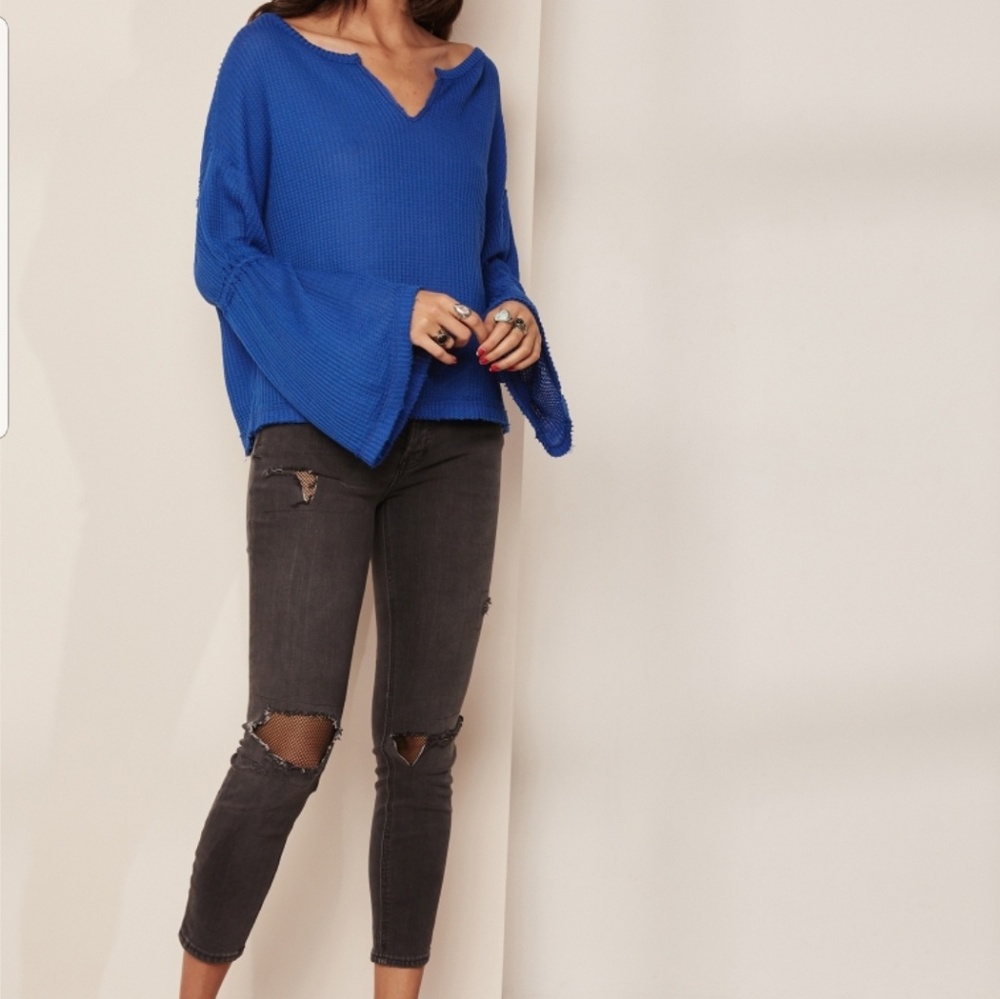 Free People Dahlia thermal knit top size small - Picture 2 of 8